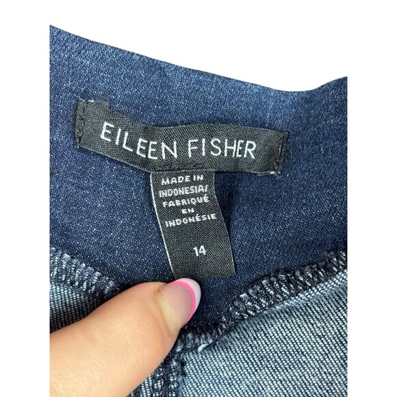 Eileen Fisher Women’s Lantern Pleated Denim Jeans | Blue Wide Leg Barrel Size 14 - Picture 6 of 10